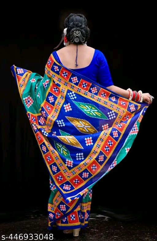 SM Women Cotton Printed Saree Without Blouse