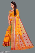 SM Women Cotton Saree with Matching Blouse