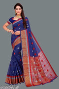SM Women Cotton Saree with Matching Blouse