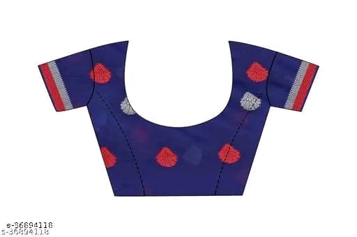 SM Women Cotton Saree with Matching Blouse