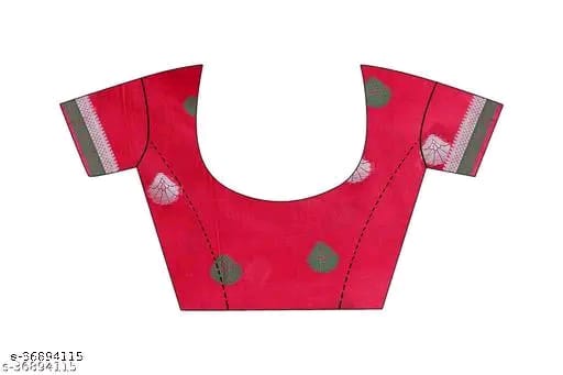 SM Women Cotton Saree with Matching Blouse
