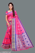 SM Women Cotton Saree with Matching Blouse