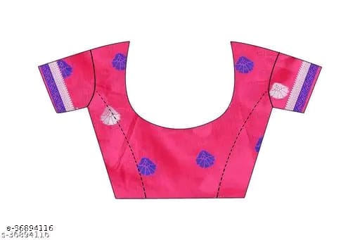SM Women Cotton Saree with Matching Blouse