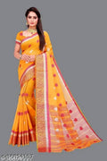 SM Women Cotton Saree with Matching Blouse
