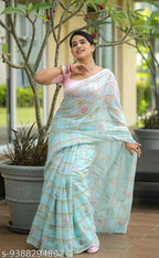 SM Women Linen Woven Design Saree