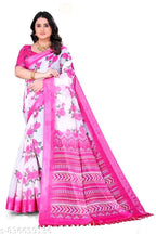 SM Women Cotton Linen Printed Saree