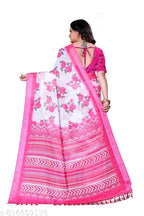 SM Women Cotton Linen Printed Saree