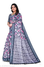 SM Women Cotton Linen Printed Saree