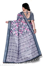 SM Women Cotton Linen Printed Saree