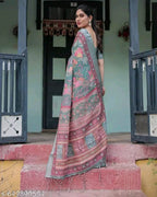 SM Women Cotton Linen Saree
