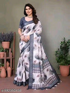 SM Women Linen Printed Saree