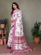 SM Women Linen Printed Saree