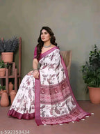 SM Women Linen Printed Saree