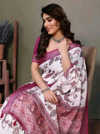 SM Women Linen Printed Saree