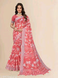 SM Women Linen Printed Saree