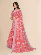 SM Women Linen Printed Saree