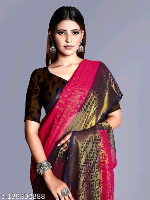 Women Chiffon Zari Woven Saree