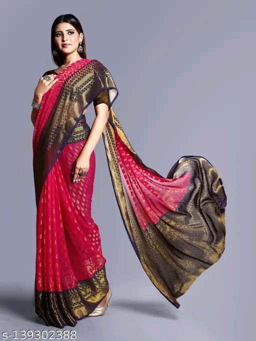 Women Chiffon Zari Woven Saree