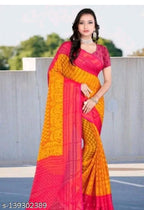 SM Women Chiffon Zari Woven Saree