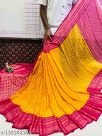 SM Women Chiffon Zari Woven Saree