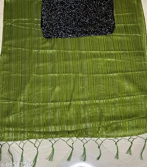 SM Women Chiffon Saree with Velvet Blouse