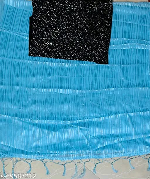 SM Women Chiffon Saree with Velvet Blouse