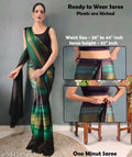 SM Women Chiffon Ready to Wear Saree with Black Blouse