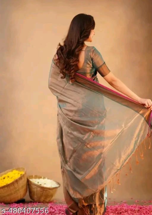 SM Women Tissue Solid Saree
