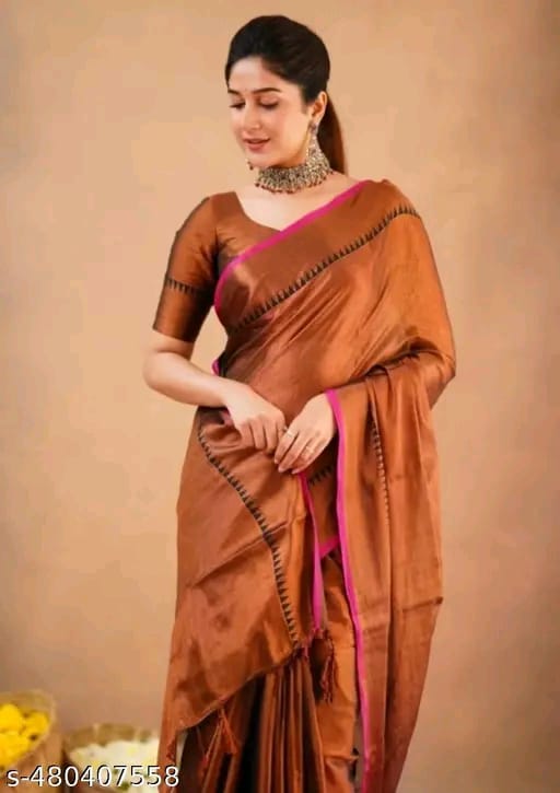 SM Women Tissue Solid Saree