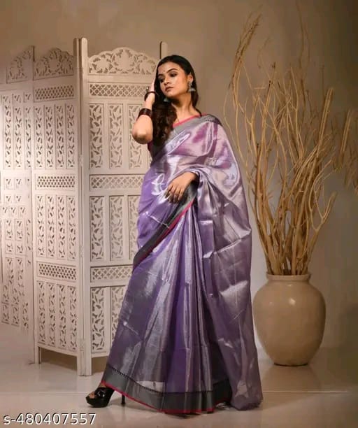 SM Women Tissue Solid Saree