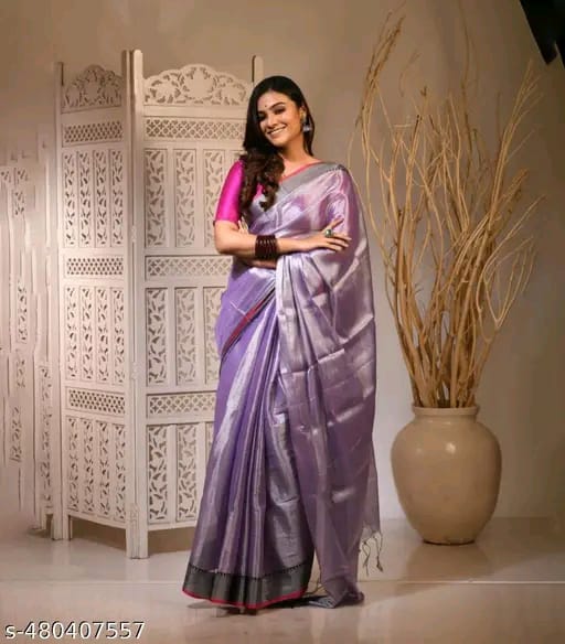 SM Women Tissue Solid Saree