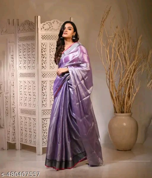 SM Women Tissue Solid Saree