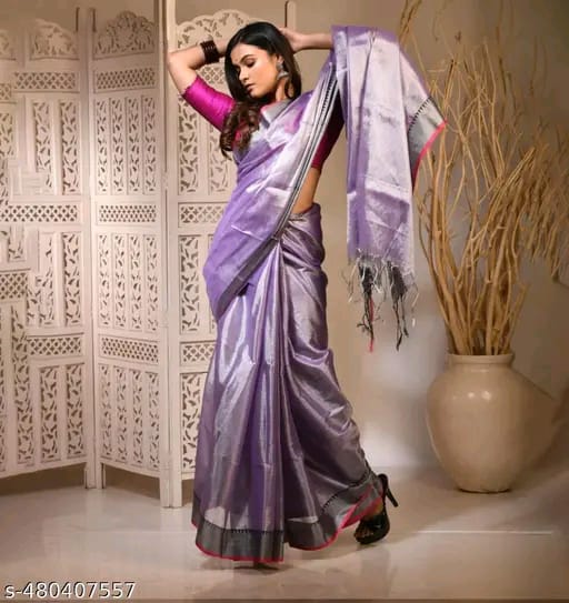 SM Women Tissue Solid Saree