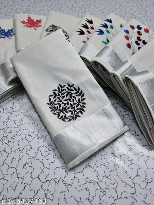 SM Women Tissue Embroidered Saree