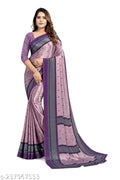 SM Women Crepe Printed Saree with Printed Blouse