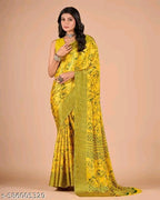 SM Women Crepe Saree with Running Blouse