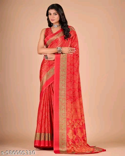 SM Women Crepe Saree with Running Blouse