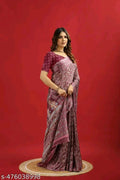 SM Women Crepe Saree with Running Blouse