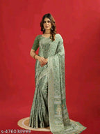 SM Women Crepe Saree with Running Blouse