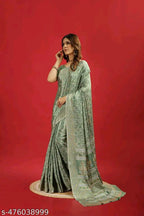 SM Women Crepe Saree with Running Blouse