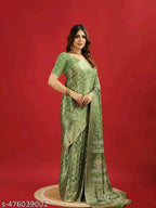 SM Women Crepe Saree with Running Blouse