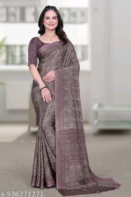 SM Women Crepe Printed Saree