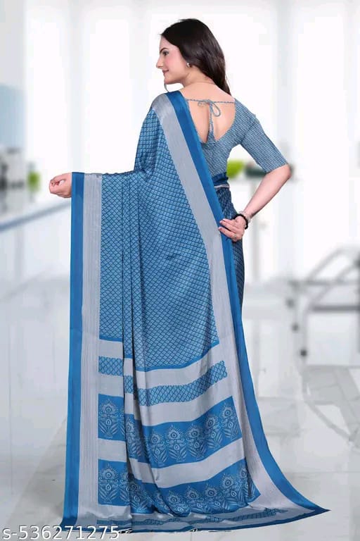 SM Women Crepe Printed Saree