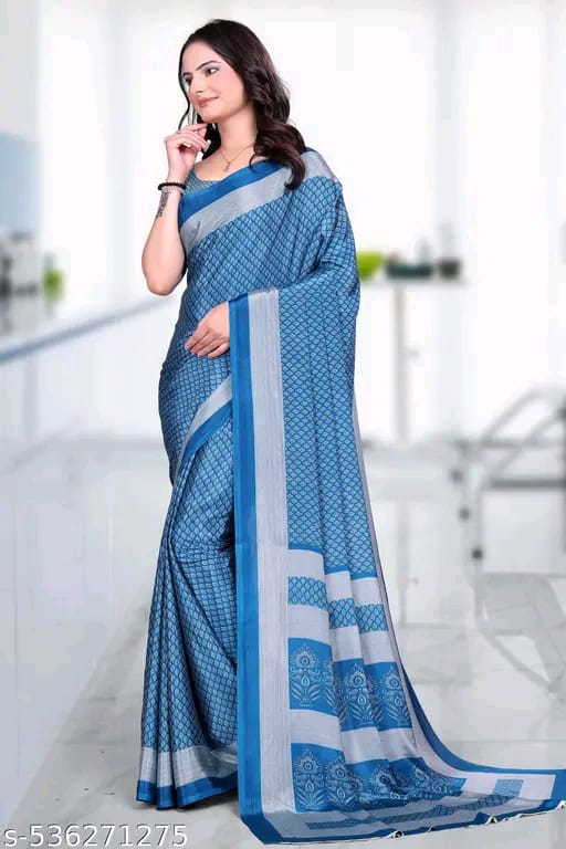 SM Women Crepe Printed Saree