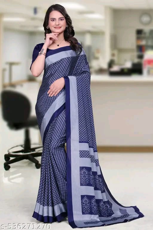 SM Women Crepe Printed Saree