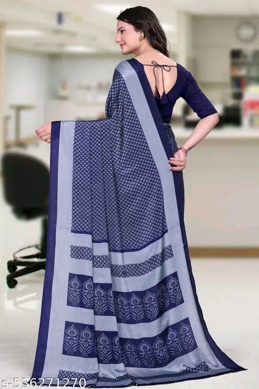 SM Women Crepe Printed Saree