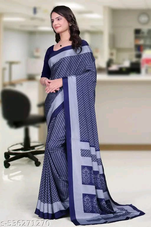 SM Women Crepe Printed Saree
