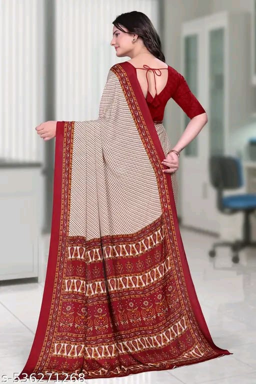 SM Women Crepe Printed Saree