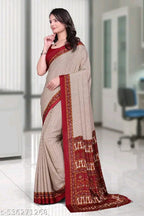 SM Women Crepe Printed Saree