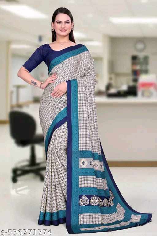 SM Women Crepe Printed Saree
